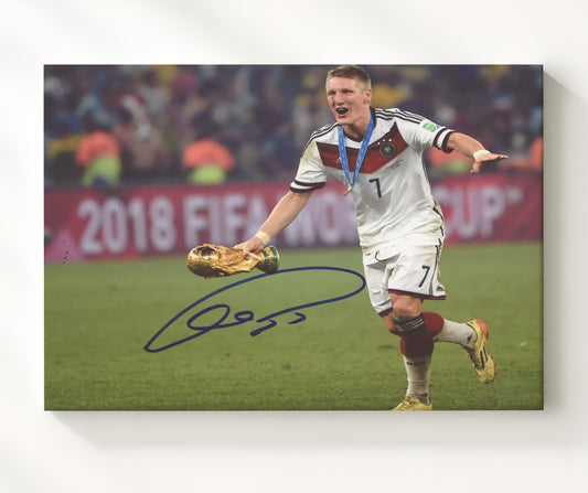 Bastian Schweinsteiger Germany World Cup Champion Celebration 2014 - Canvas soccer wall art