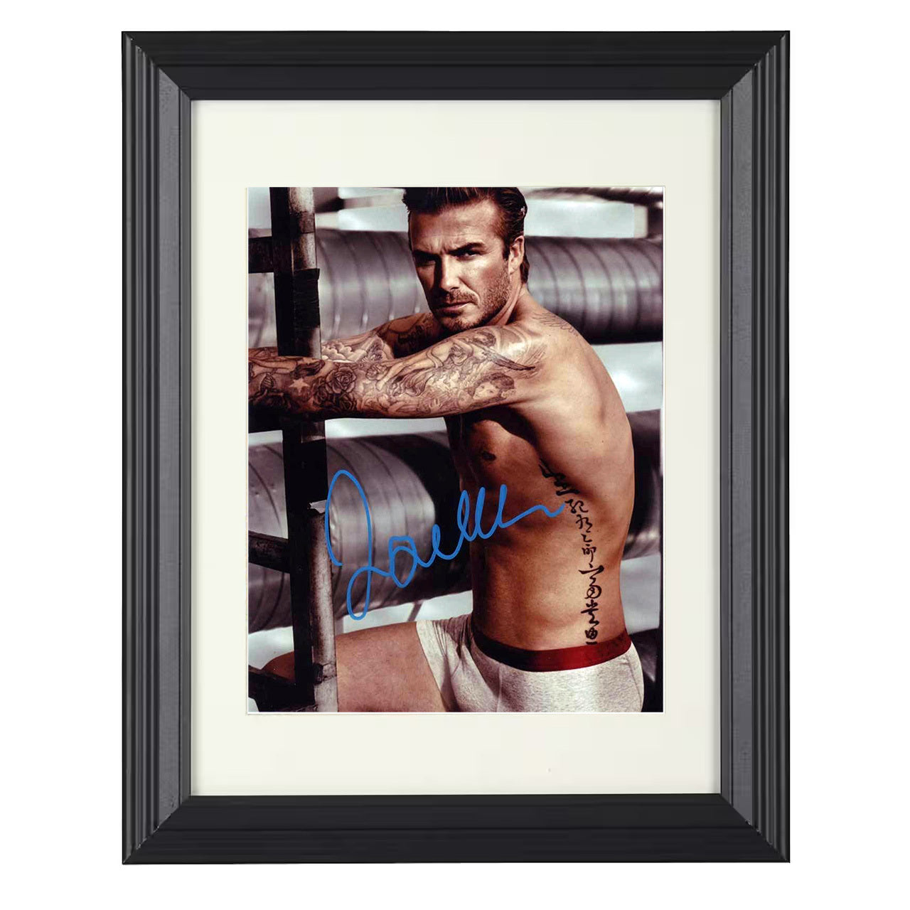 David Beckham – Athletic Image Tattoo Sleeve Spotlight 8x10 matted black framed soccer wall art