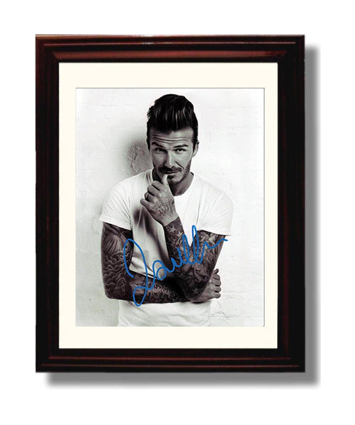 Beckham Studio Tattoo Sleeve BandW Soccer Print 8x10 Beveled Frame soccer wall art print – Soccer Prints decor