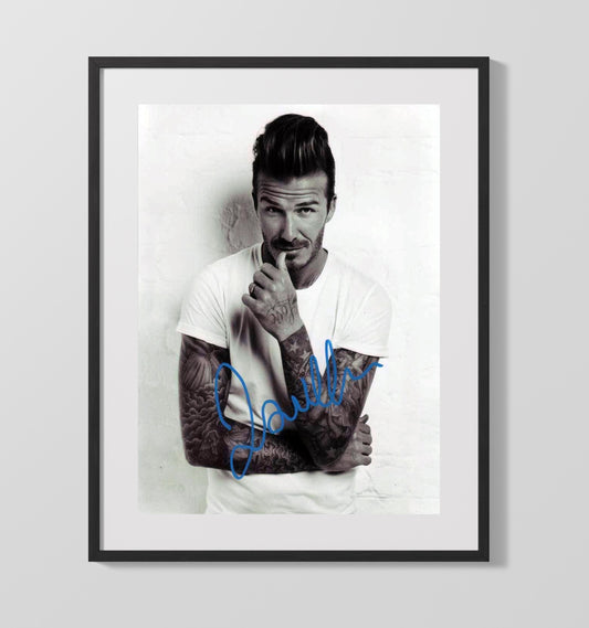 Beckham Studio Tattoo Sleeve BandW Soccer Print 16x20 Gallery Framed Artwork wall art print – soccer decor