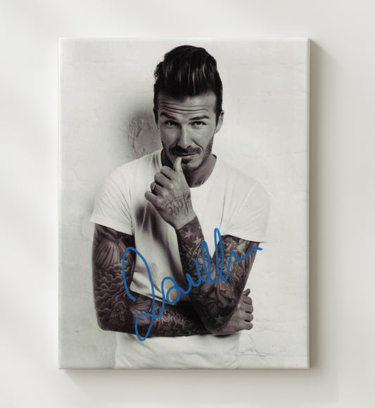 Beckham Studio Tattoo Sleeve Black-and-White - Canvas soccer wall art
