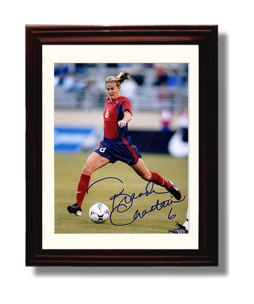 Brandi Chastain USA Classic Strike Action Soccer Print 8x10 Beveled Frame soccer wall art print – Soccer Prints decor