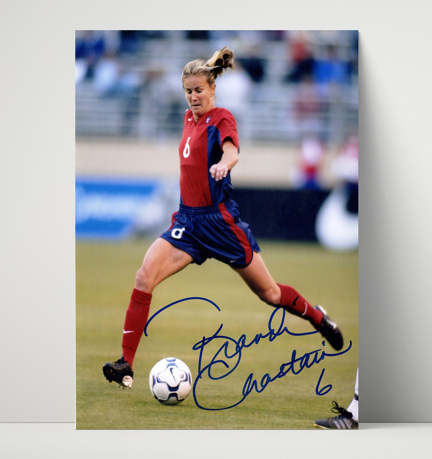 Brandi Chastain USA Classic Strike Action Soccer Print 16x20 Unframed Print soccer wall art print – Soccer Prints decor