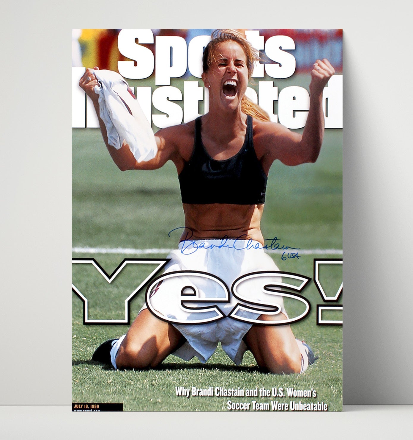Brandi Chastain USA Iconic World Cup Victory Celebration 1999 Soccer Print 16x20 Unframed Print soccer wall art print – Soccer Prints decor