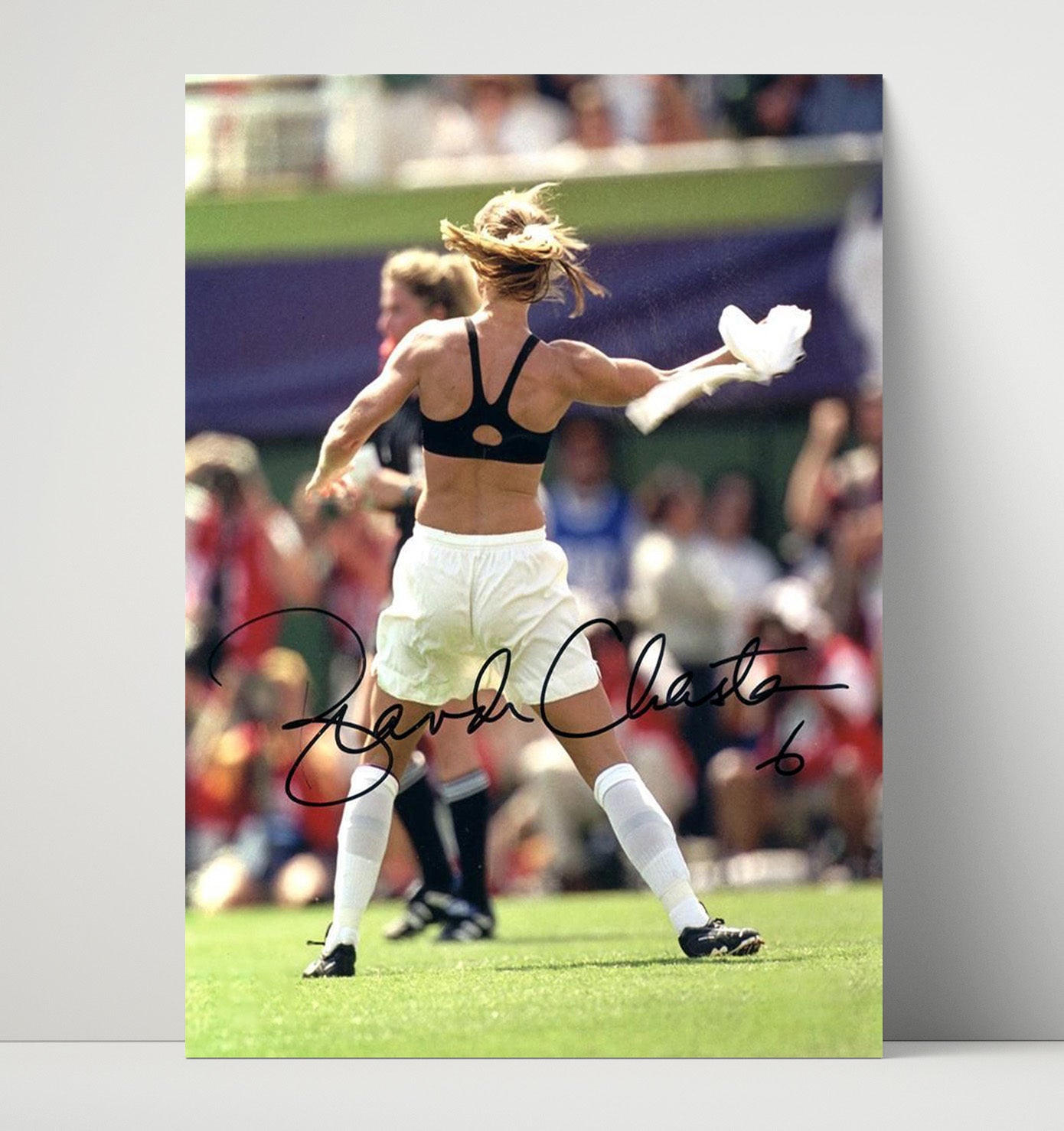 Brandi Chastain USA World Cup Celebration Moment 1999 Soccer Print 16x20 Unframed Print soccer wall art print – Soccer Prints decor