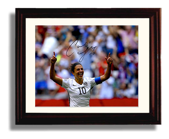 Carli Lloyd USA Goal Celebration Print Pointing to Sky World Cup Moment Soccer 8x10 Beveled Frame soccer wall art print – Soccer Prints decor