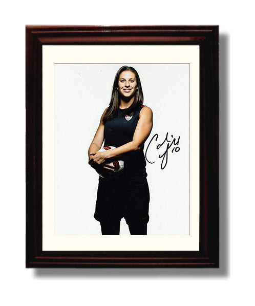 Carli Lloyd USA Midfield Strike Spotlight Moment Soccer Print 8x10 Beveled Frame soccer wall art print – Soccer Prints decor
