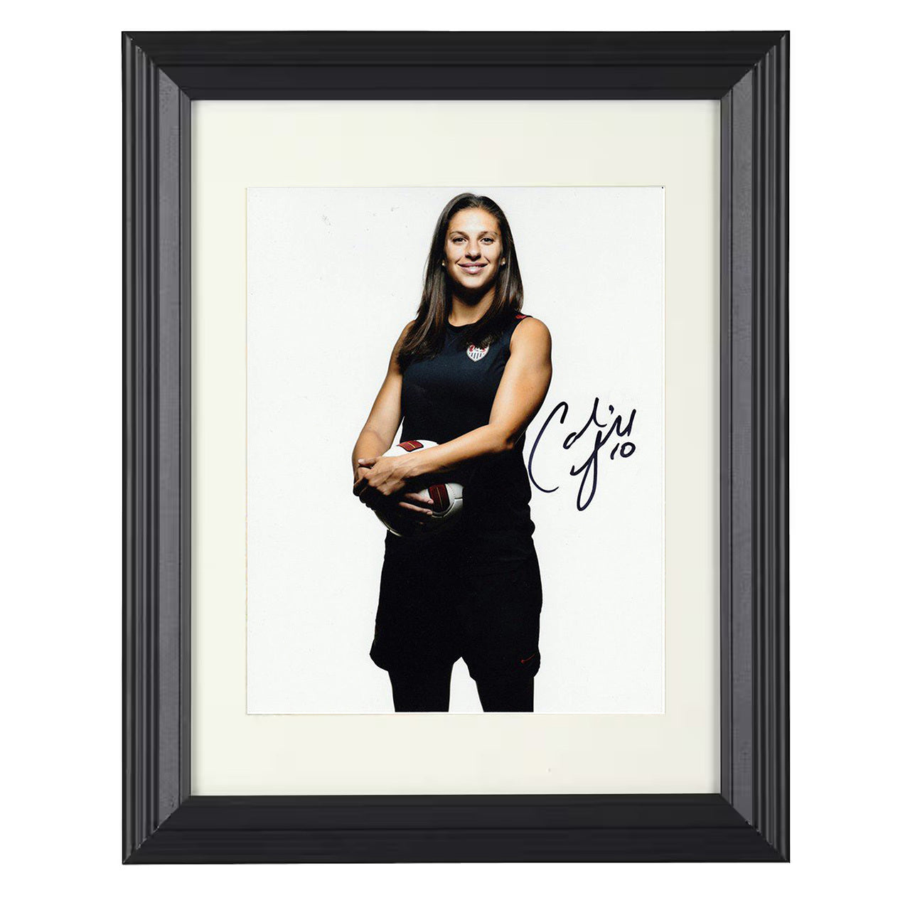 Carli Lloyd – USA Midfield Strike Spotlight Moment 8x10 matted black framed soccer wall art