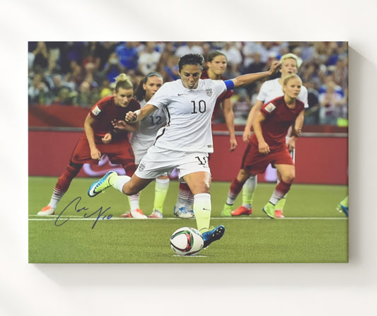Carli Lloyd USA Powerful Strike World Cup Match Action - Canvas soccer wall art