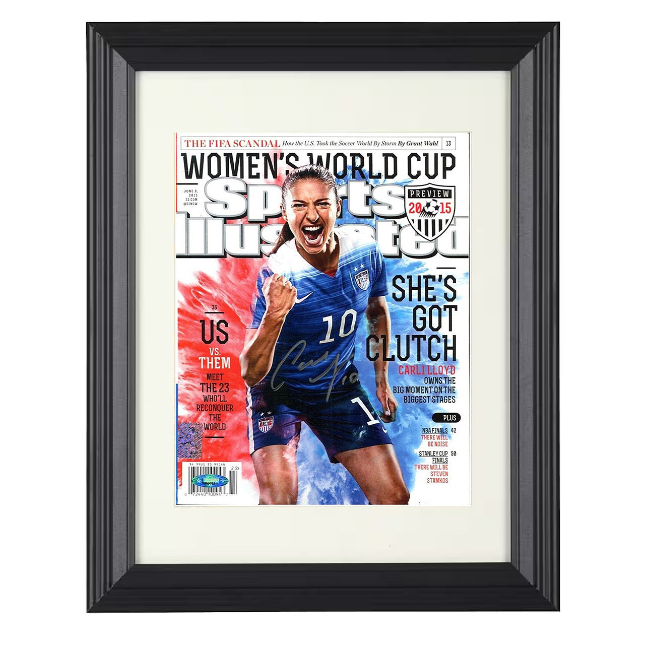 Carli Lloyd – USA She’s Got Clutch 2015 SI 8x10 matted black framed soccer wall art