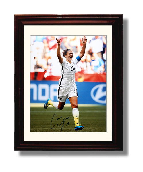 Carli Lloyd USA World Cup Celebration Run 2015 Soccer Print 8x10 Beveled Frame soccer wall art print – Soccer Prints decor