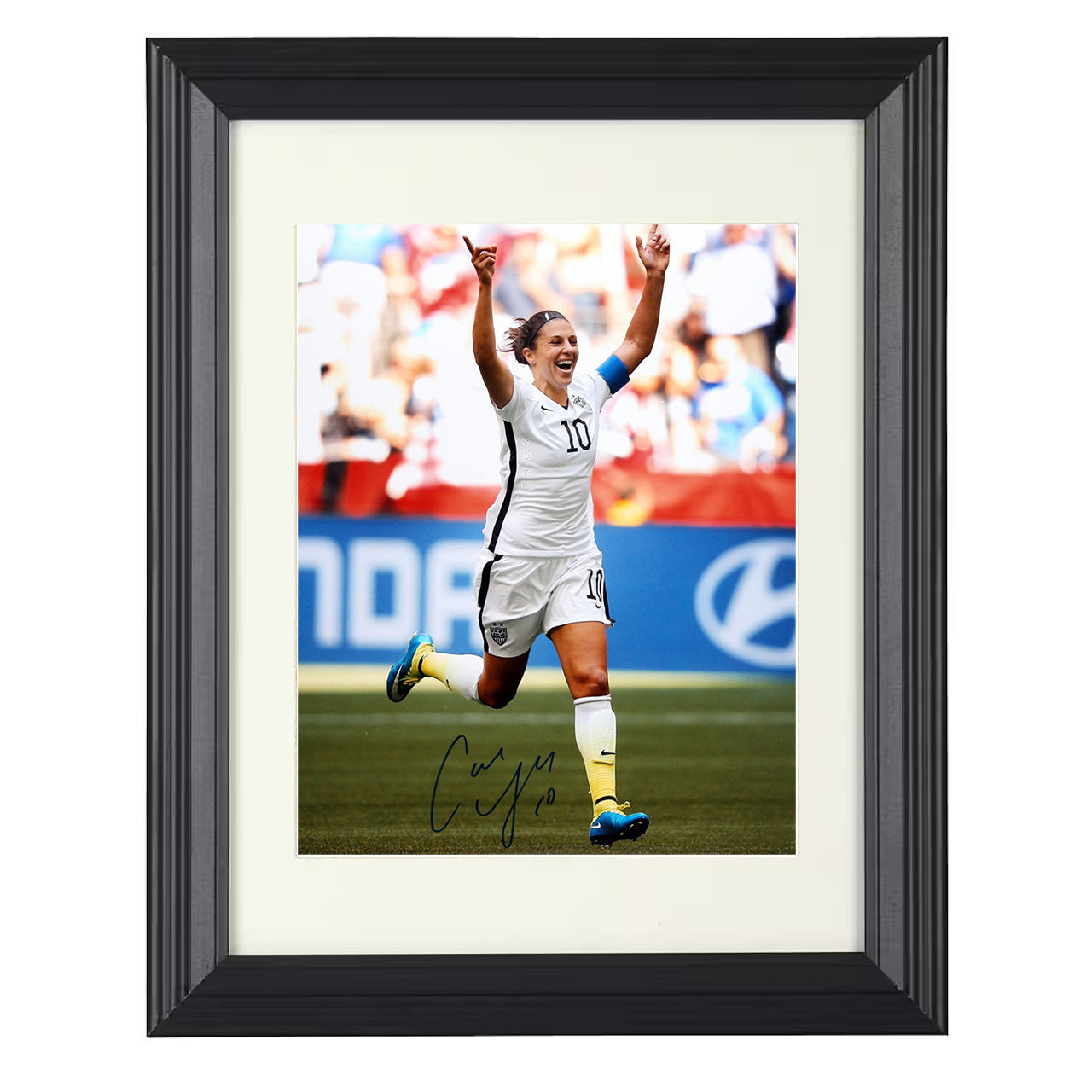 Carli Lloyd – USA World Cup Celebration Run 2015 8x10 matted black framed soccer wall art