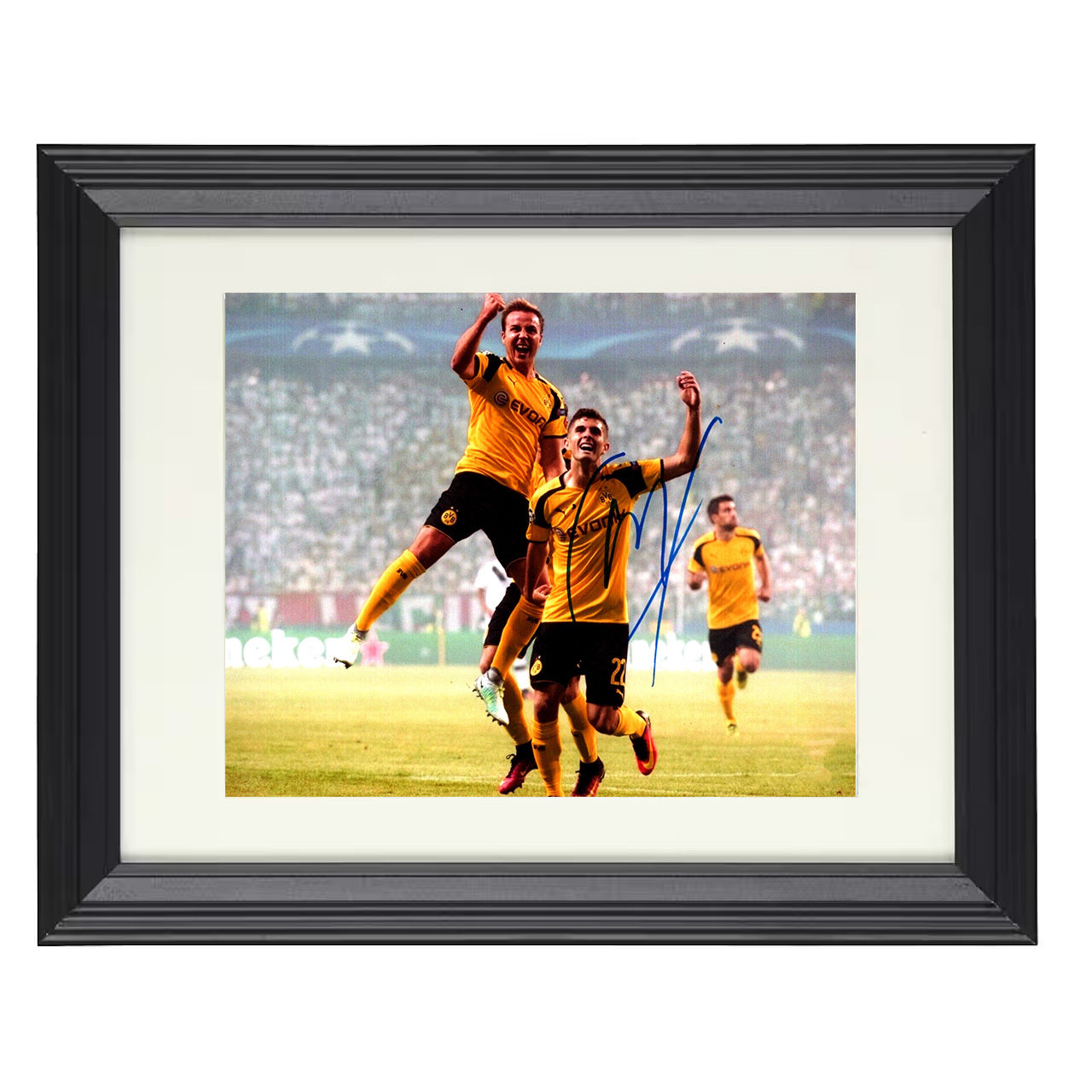 Christian Pulisic – Dortmund Action Classic Image 8x10 matted black framed soccer wall art