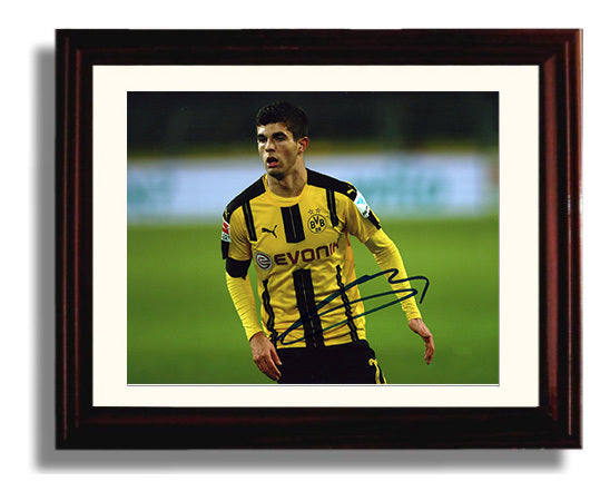 Christian Pulisic Borussia Dortmund Midfield Field General Match Action Soccer 8x10 Beveled Frame soccer wall art print – Soccer Prints decor