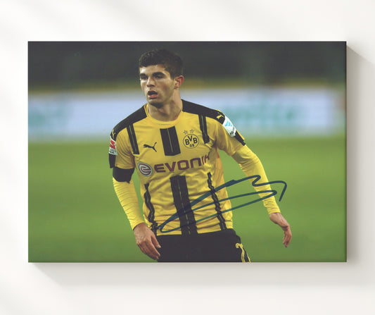 Christian Pulisic Borussia Dortmund Midfield Field General Match Action - Canvas soccer wall art