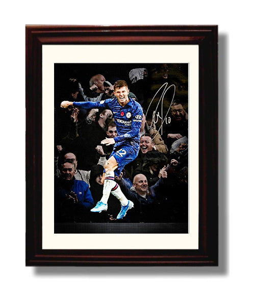 Christian Pulisic Chelsea Goal Celebration Print Crowd Moment Spotlight Soccer 8x10 Beveled Frame soccer wall art print – Soccer Prints decor