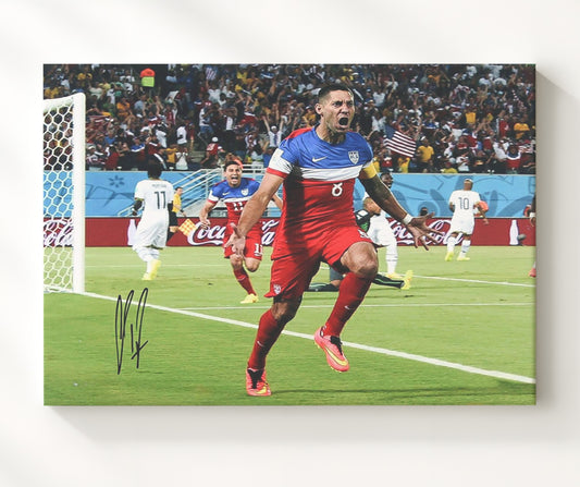 Clint Dempsey USA World Cup Goal Celebration USMNT Icon - Canvas soccer wall art