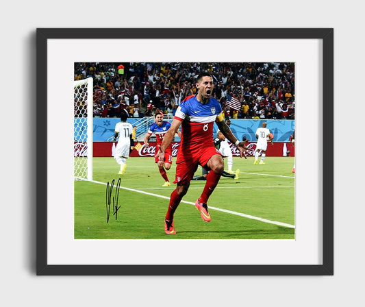 Clint Dempsey USA World Cup Goal Celebration Print USMNT Icon Soccer Print 16x20 Gallery Framed Artwork wall art print – soccer decor