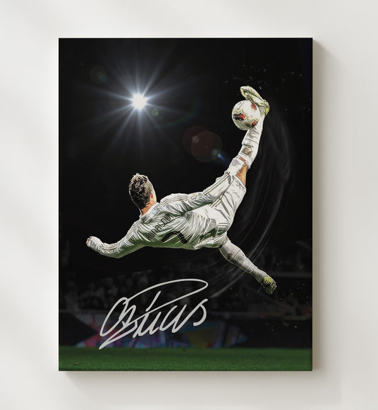 Cristiano Ronaldo Bicycle Kick Goal Moment - Canvas soccer wall art