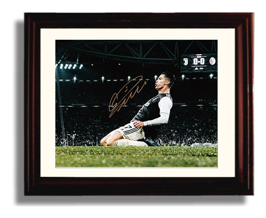 Cristiano Ronaldo Juventus Goal Celebration Print Stadium Moment Soccer Print 8x10 Beveled Frame soccer wall art print – Soccer Prints decor