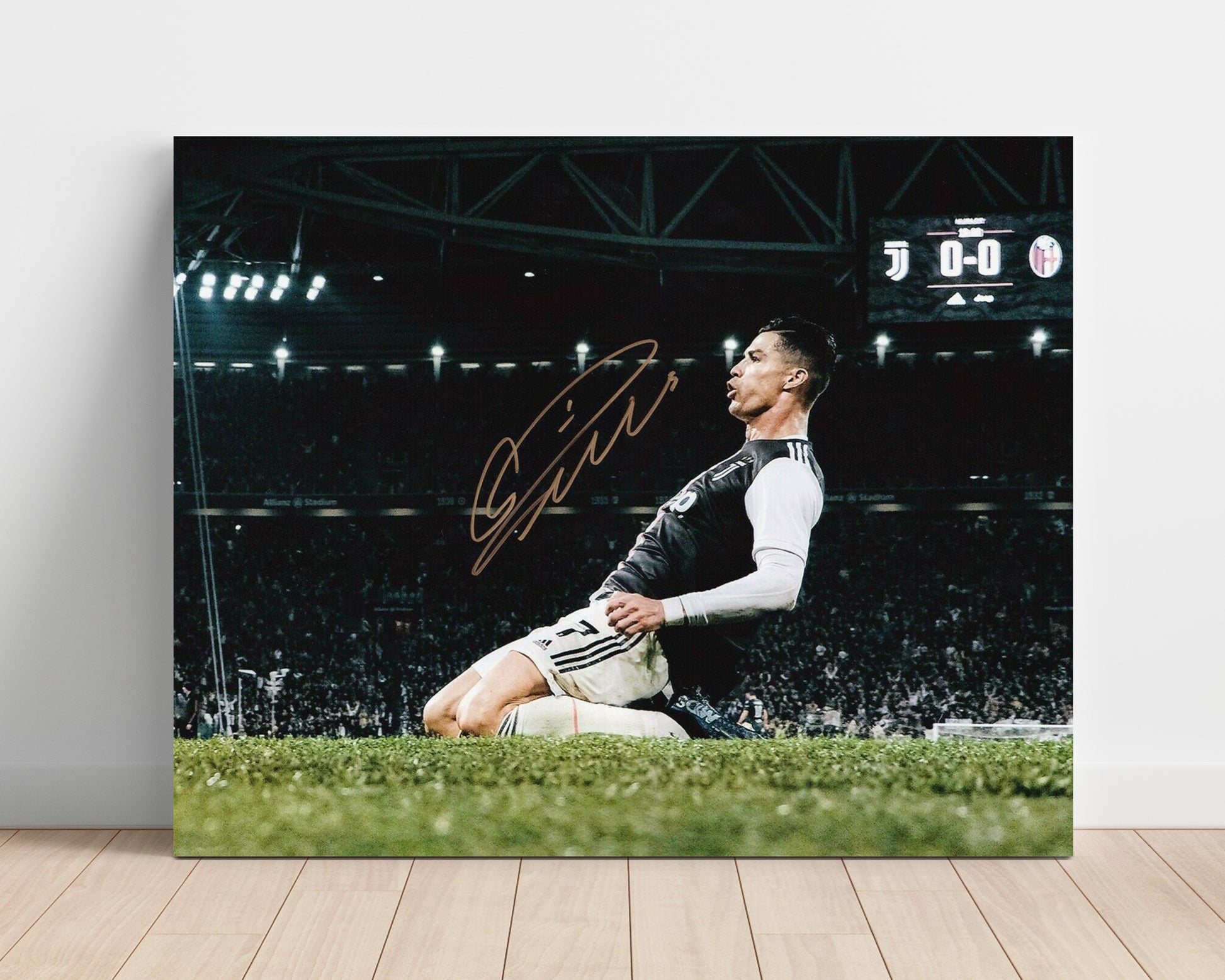 Cristiano Ronaldo Juventus Goal Celebration Print Stadium Moment Soccer Print 16x20 Unframed Print soccer wall art print – Soccer Prints decor