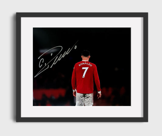 Cristiano Ronaldo Manchester United Number 7 Walk Away Soccer Print 16x20 Gallery Framed Artwork wall art print – soccer decor