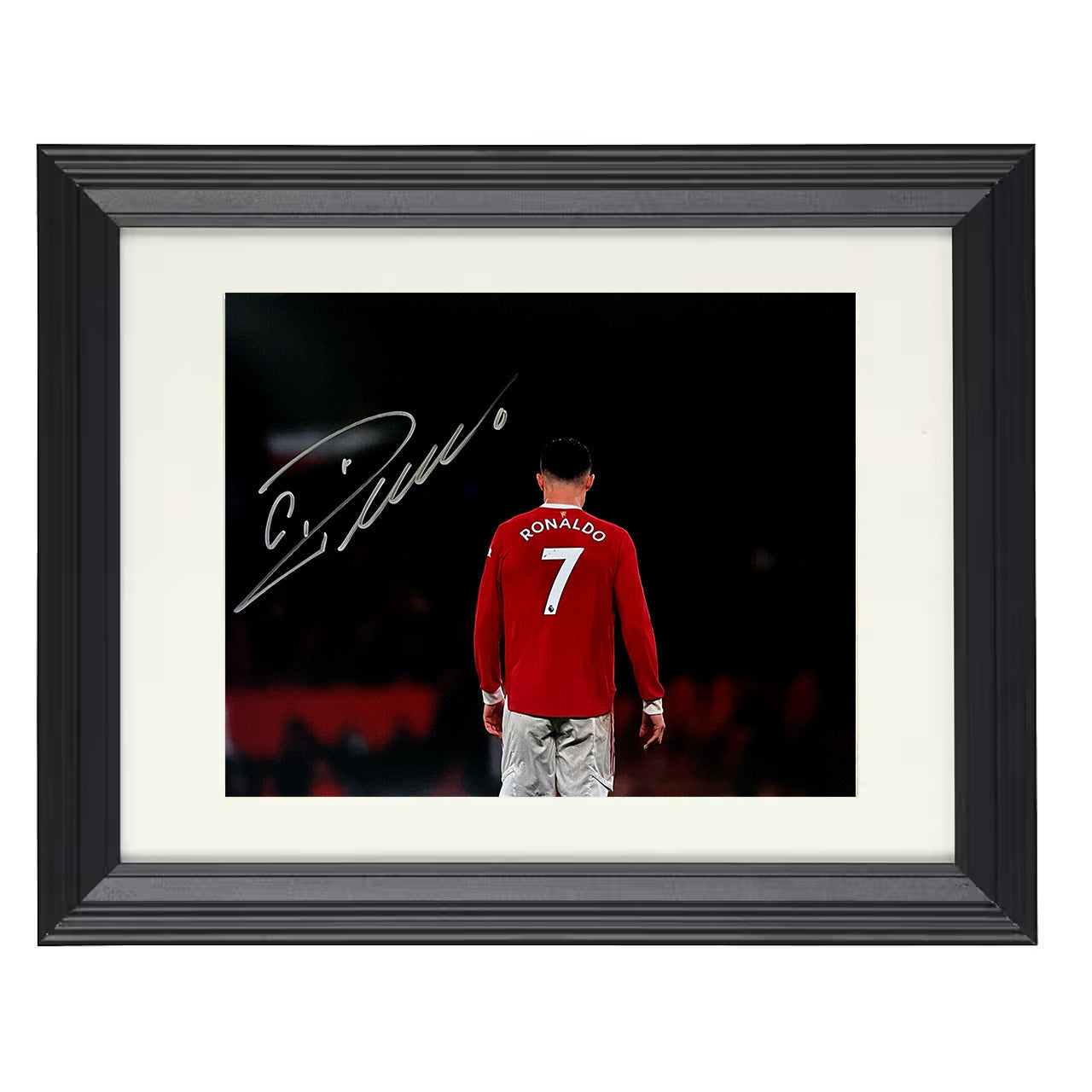 Cristiano Ronaldo – Manchester United Number 7 Walk Away 8x10 matted black framed soccer wall art