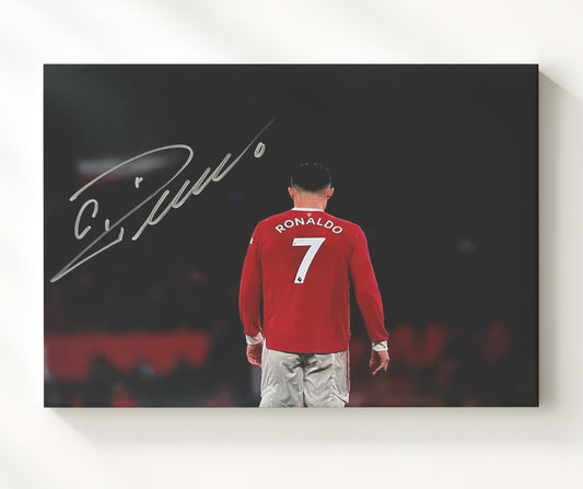 Cristiano Ronaldo Manchester United No. 7 Walk Away - Canvas soccer wall art