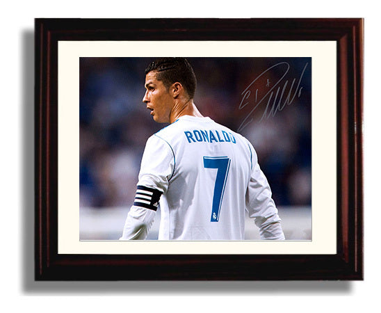 Cristiano Ronaldo Real Madrid Captain Focus Soccer Print 8x10 Beveled Frame soccer wall art print – Soccer Prints decor