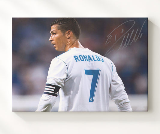 Cristiano Ronaldo Real Madrid Captain Focus - Canvas soccer wall art