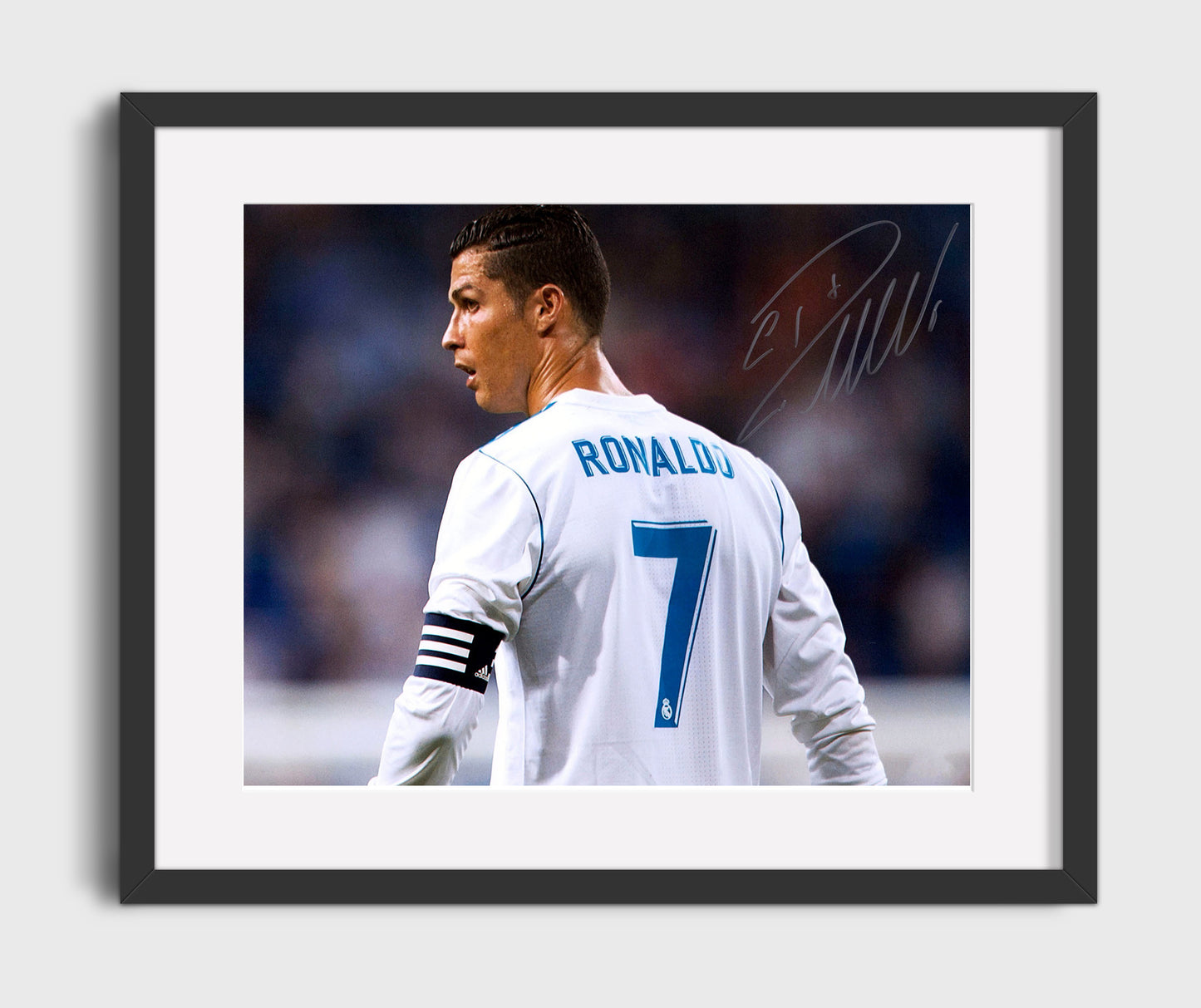 Cristiano Ronaldo Real Madrid Captain Focus Soccer Print 16x20 Gallery Frame soccer wall art print – Soccer Prints decor