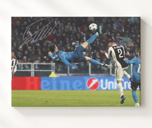Cristiano Ronaldo Real Madrid Champions League Bicycle Kick Goal - Canvas soccer wall art