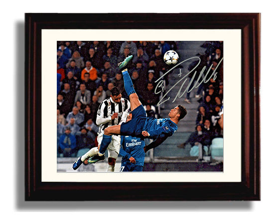 Cristiano Ronaldo Real Madrid Skyward Focus Soccer Print 8x10 Beveled Frame soccer wall art print – Soccer Prints decor
