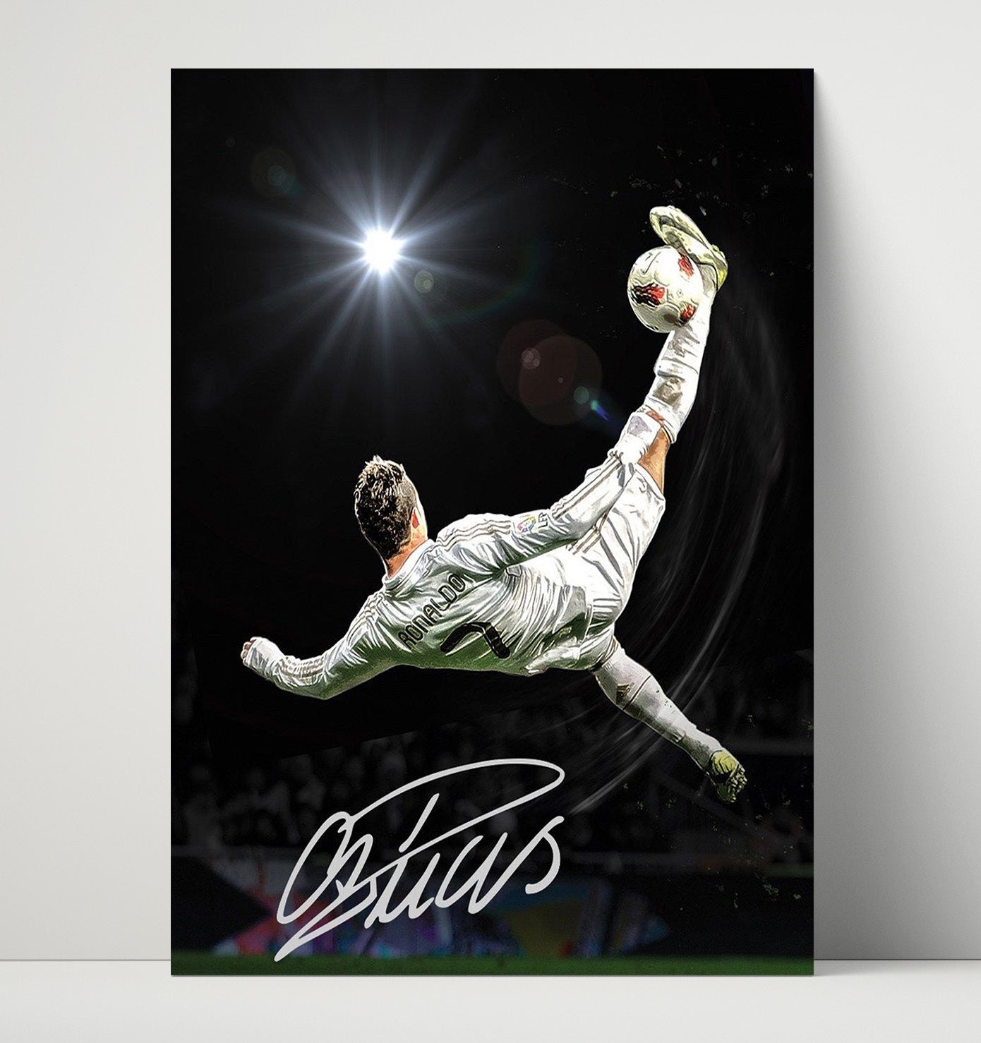 Cristiano Ronaldo Real Madrid Bicycle Kick Champions League Icon Soccer Print 16x20 Unframed Print soccer wall art print – Soccer Prints decor