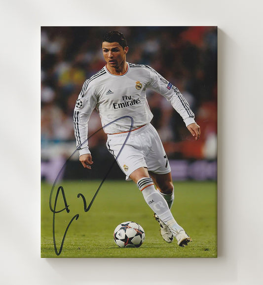 Cristiano Ronaldo Real Madrid Champions League Goal Machine Dribble - Canvas soccer wall art
