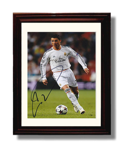 Cristiano Ronaldo Real Madrid Champions League Goal Machine Dribble Soccer Wall 8x10 Beveled Frame soccer wall art print – Soccer Prints decor