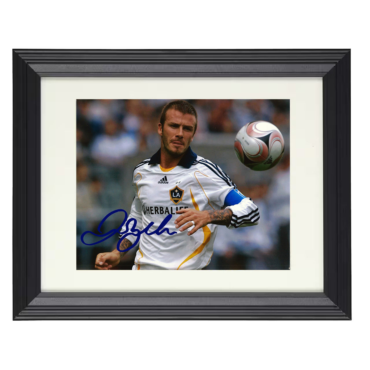 David Beckham – LA Galaxy Midfield Control MLS Era Action 8x10 matted black framed soccer wall art