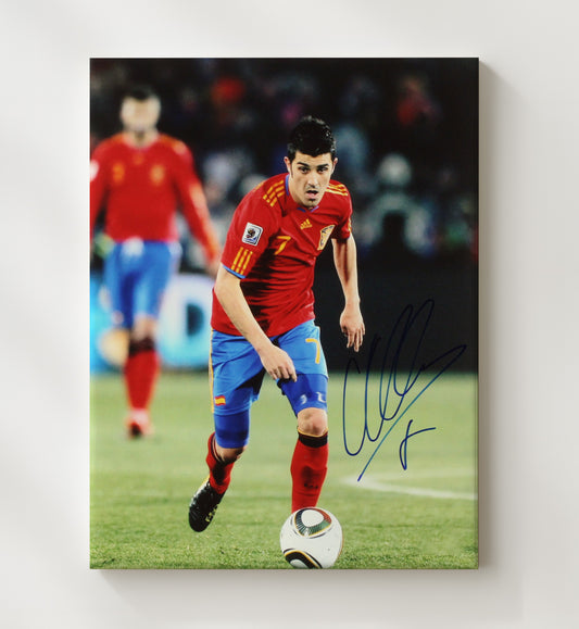 David Villa Spain Midfield Attack Focus - Canvas soccer wall art