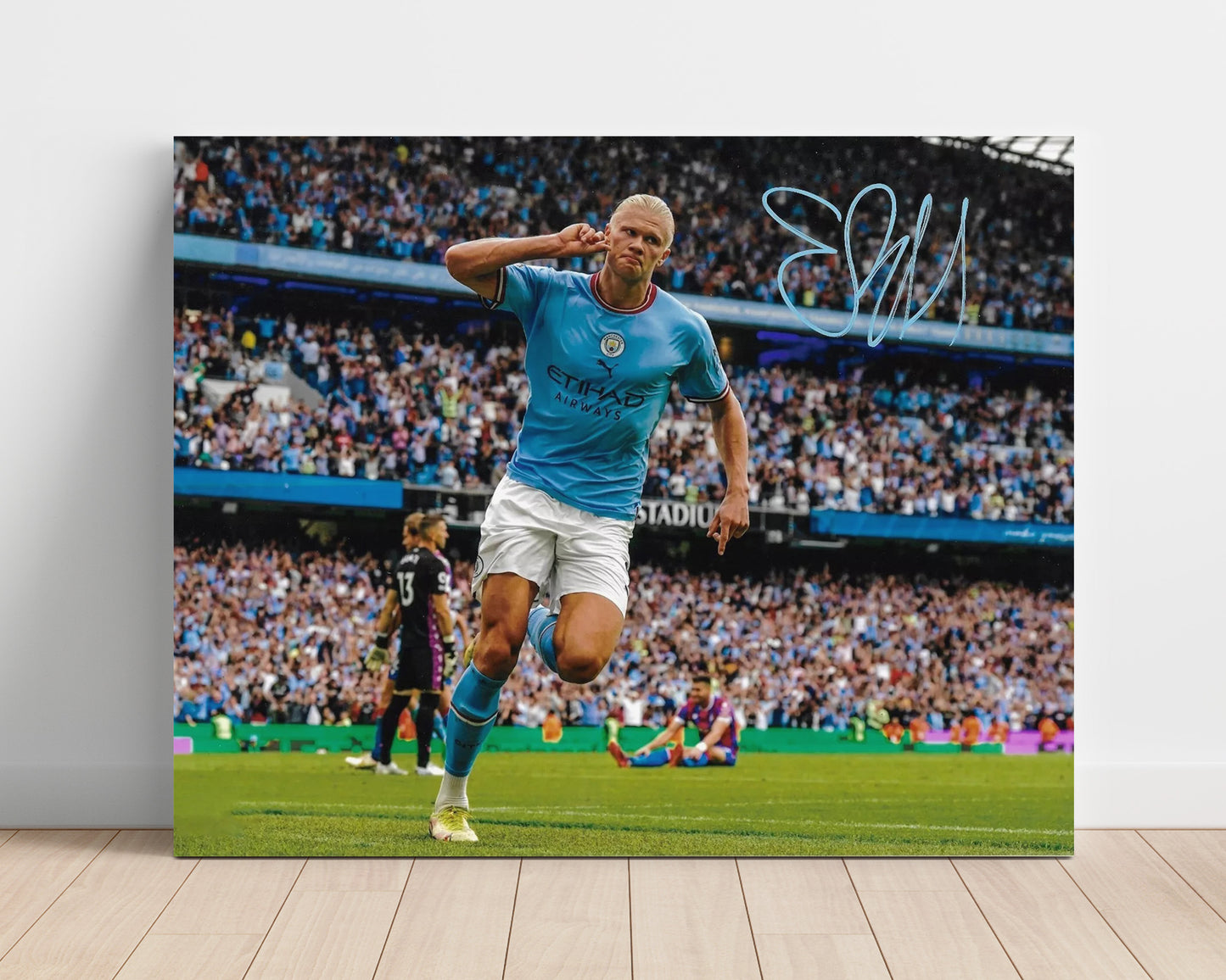 Erling Haaland Manchester City Etihad Roar Goal Celebration Print Soccer Print 16x20 Unframed Print soccer wall art print – Soccer Prints decor