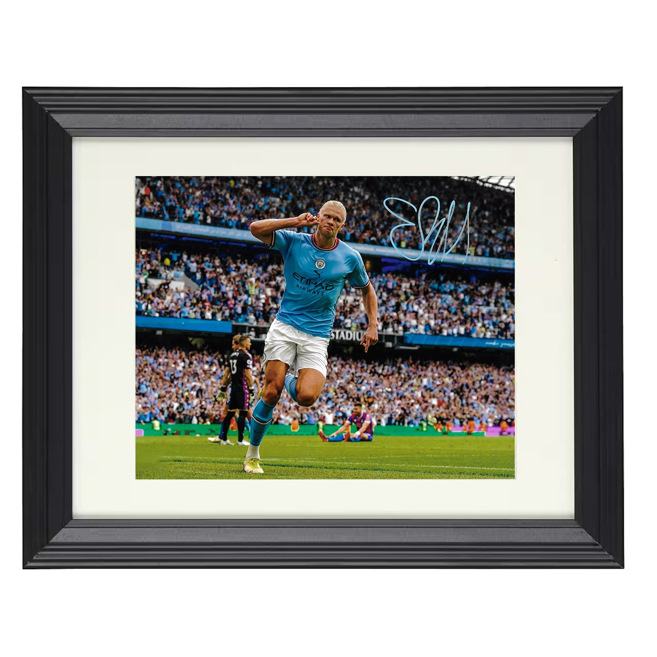 Erling Haaland – Man City Etihad Roar Celebration 8x10 matted black framed soccer wall art