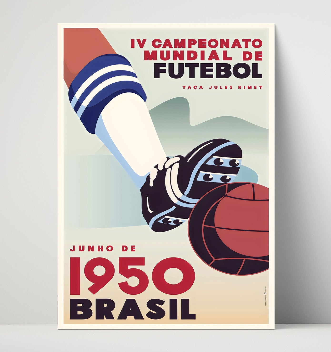 FIFA World Cup Poster Brazil 1950 Jules Rimet Tournament Artwork Soccer Print 16x20 Unframed Print soccer wall art print – Soccer Prints decor