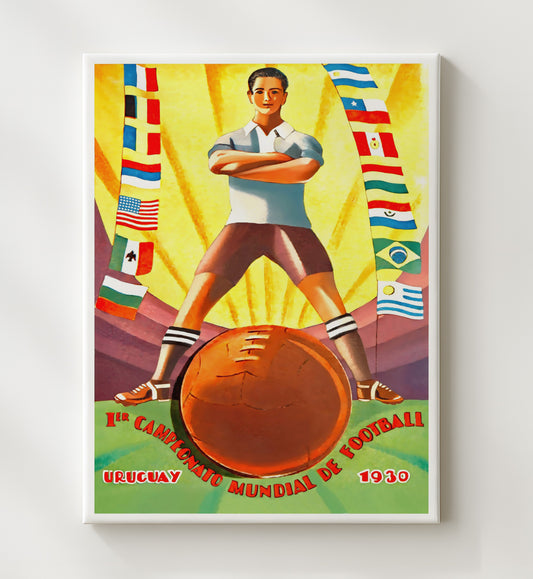 FIFA World Cup Poster Uruguay 1930 First World Cup Championship Artwork - Canvas soccer wall art