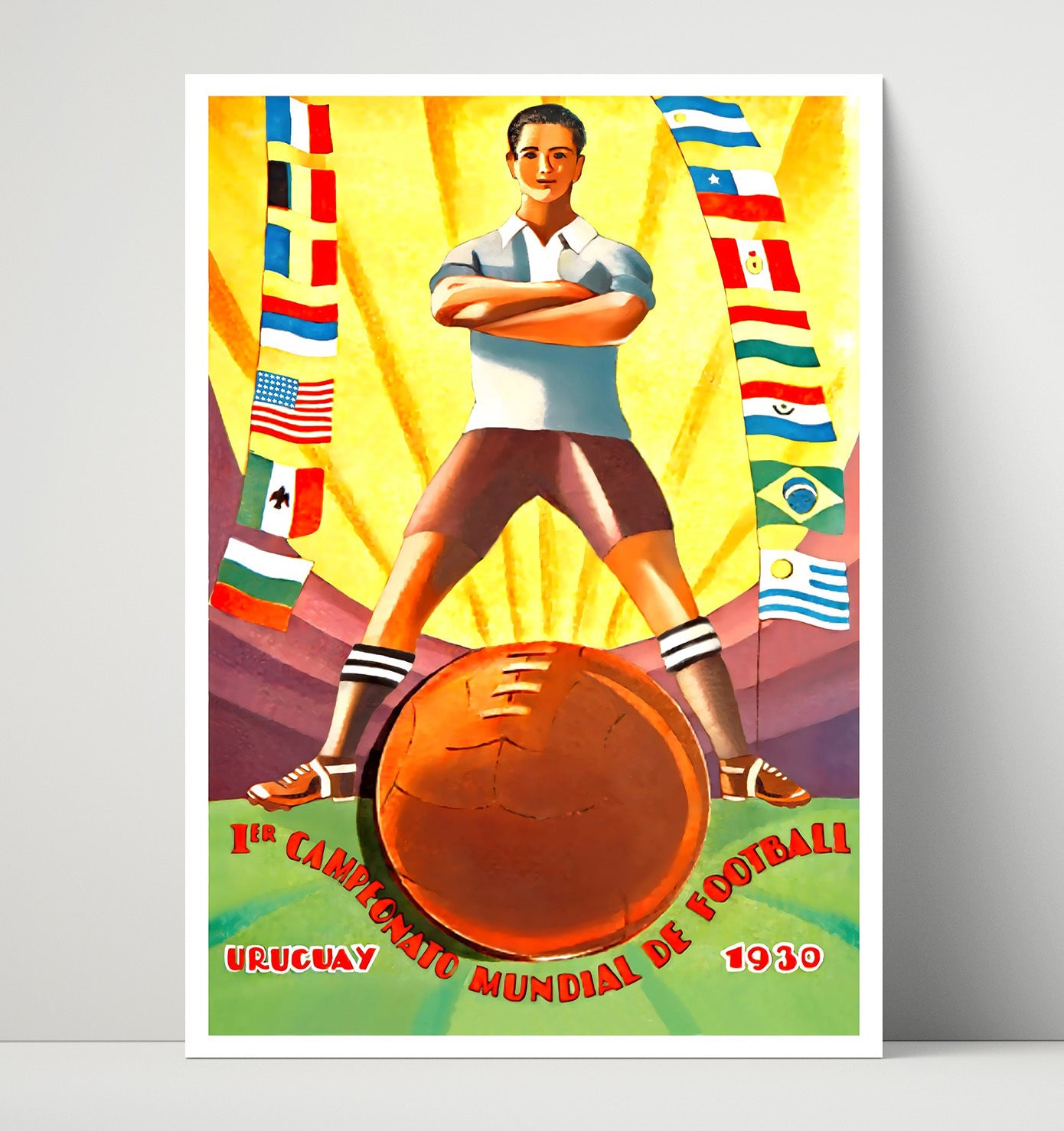 FIFA World Cup Poster Uruguay 1930 First World Cup Championship Artwork Soccer 16x20 Unframed Print soccer wall art print – Soccer Prints decor