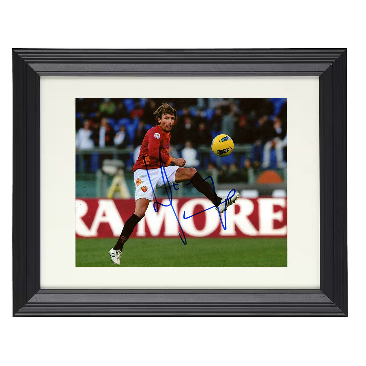 Gabriel Heinze – AS Roma Aerial Challenge 8x10 matted black framed soccer wall art