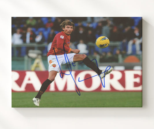 Gabriel Heinze AS Roma Aerial Ball Challenge Defensive Focus - Canvas soccer wall art
