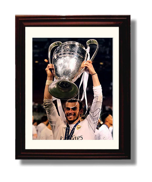 Gareth Bale Real Madrid Champions League Trophy Triumph Soccer Print 8x10 Beveled Frame soccer wall art print – Soccer Prints decor