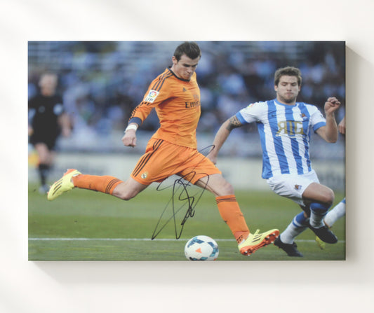 Gareth Bale Real Madrid Powerful Shot Match Action La Liga - Canvas soccer wall art