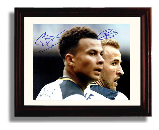 Harry Kane and Dele Alli England Dual Match Focus Soccer Print 8x10 Beveled Frame soccer wall art print – Soccer Prints decor