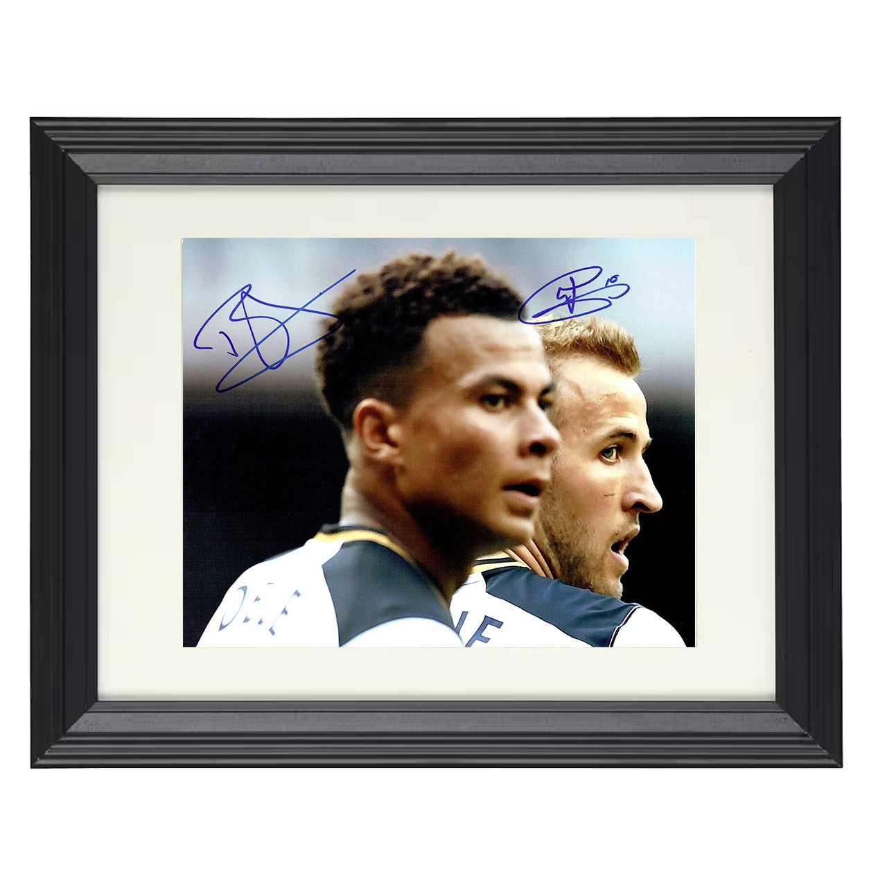 Harry Kane and Dele Alli – England Dual Image Match Focus 8x10 matted black framed soccer wall art