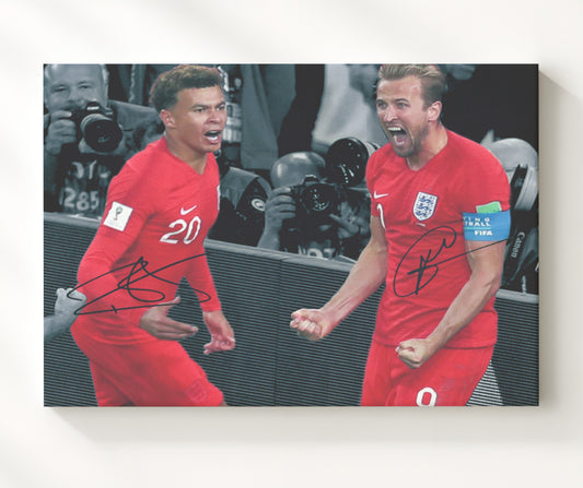 Harry Kane and Dele Alli England World Cup 2018 Celebration - Canvas soccer wall art